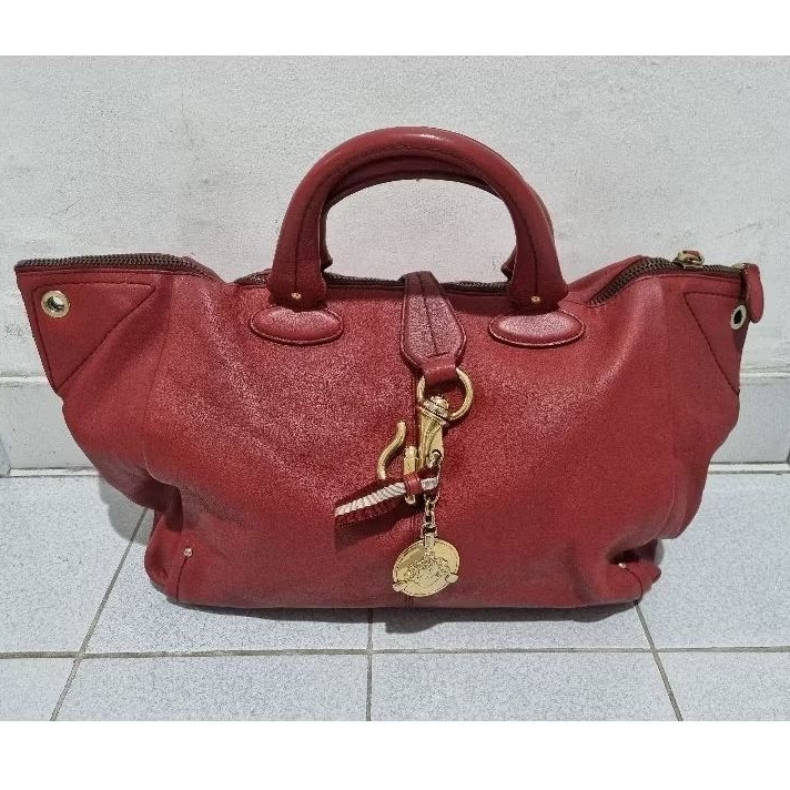 Preloved (PL) Bally Bag Vintage Red ORIGINAL