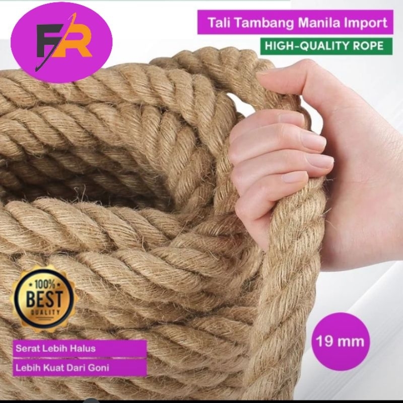 

Tali Tambang Manila Sedang 16mm 19m Tali Tampar Manila Goni Kapal Dadung