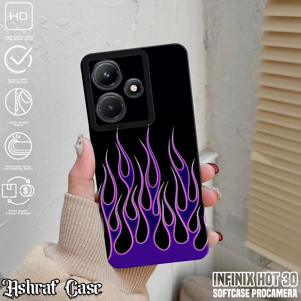 Case Infinix Hot 30 - Casing Hp Infinix Hot 30 Motif FIRE - Silikon Hp Infinix Hot 30 - Softcase Hp 