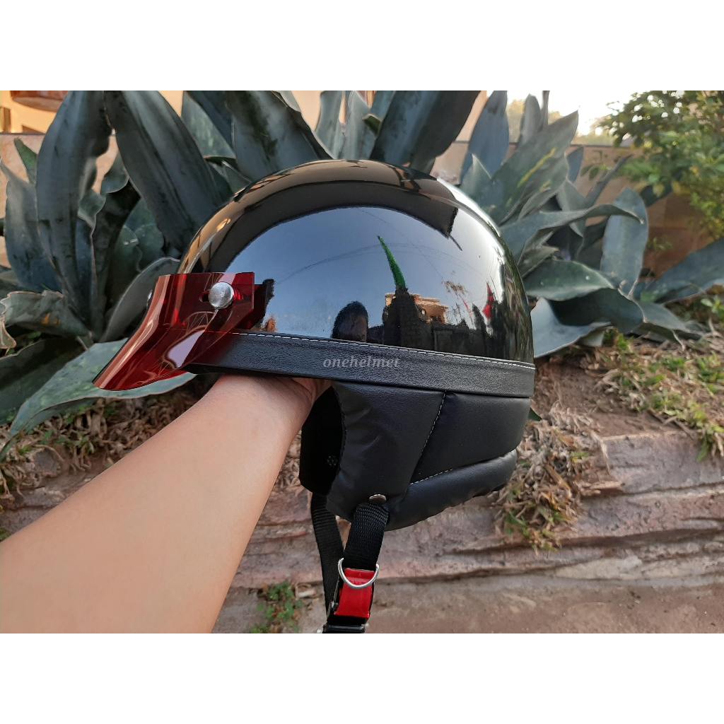 Helm Chip Hitam Polos-Helm Chip Vintage-Helm Custom Onehelmet