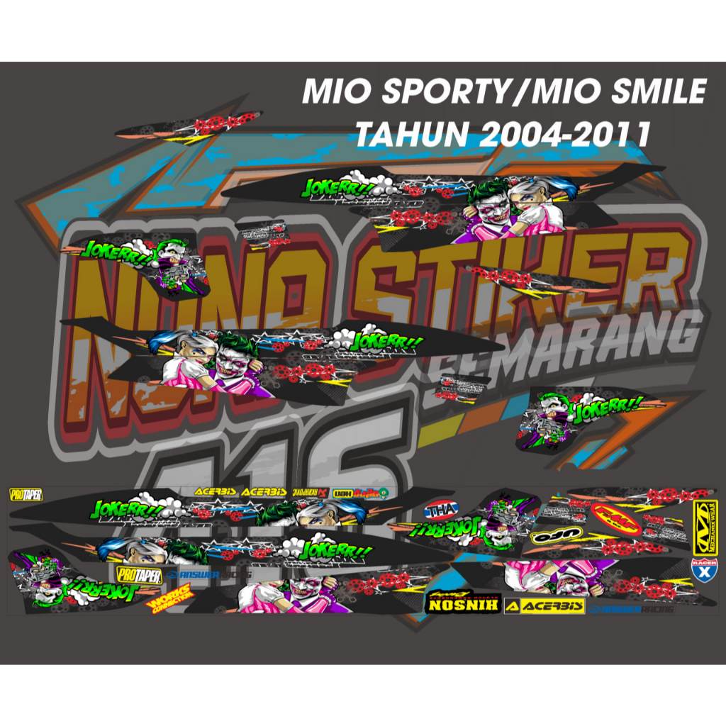 STIKER STRIPING DECAL MIO SPORTY MIO SMILE TAHUN 2004-2011 JOKEER