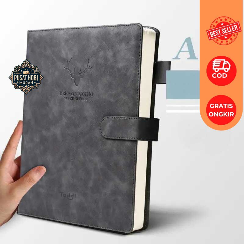 

Buku Catatan Harian TL4 Diary Berkuakitas A4 Cover Kulit PU Dilengkapi Penanda Isi 96 Lembar Notebook Paper