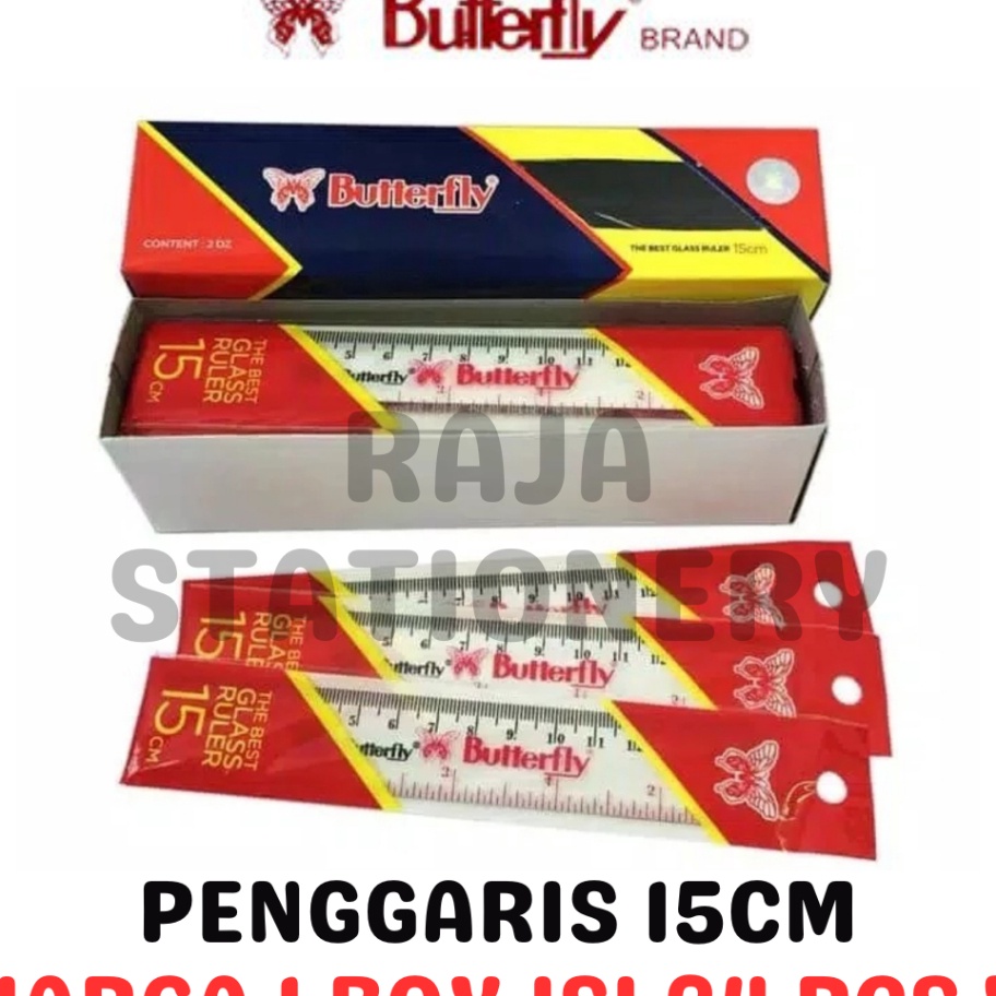 

HEMAT BUTTERFLY RULER 15CM PENGGARIS KUPU KUPU 15CM PANJANG PLASTIK 24PCS