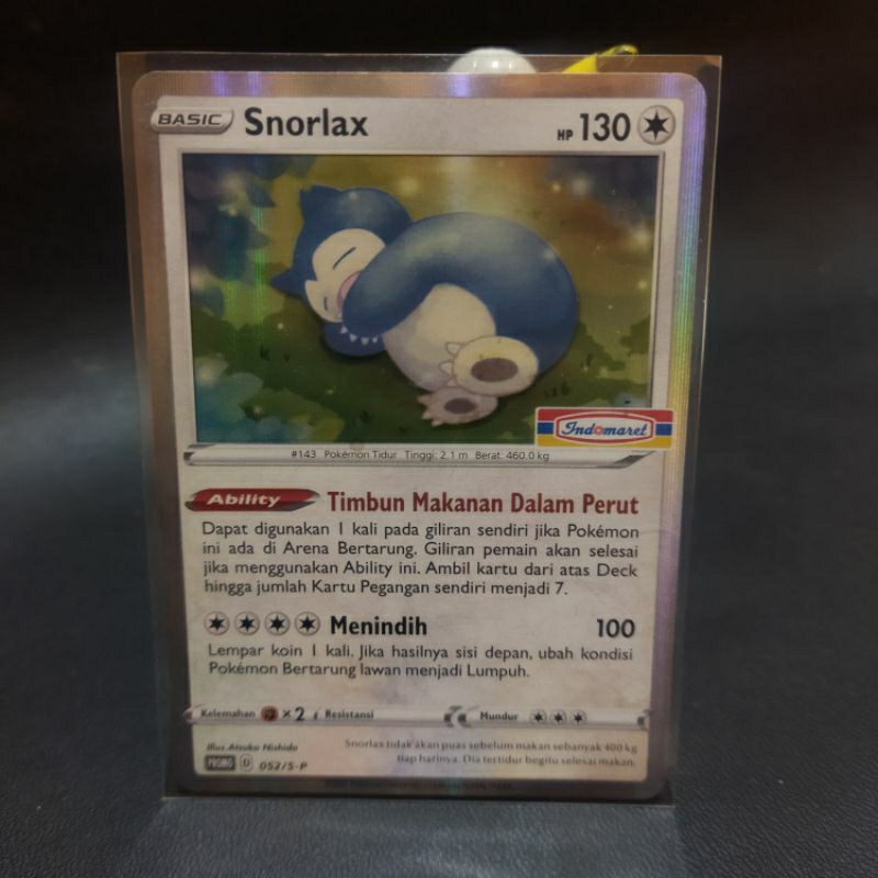 Snorlax holo foil promo card Indomaret original TCG Pokemon Indonesia