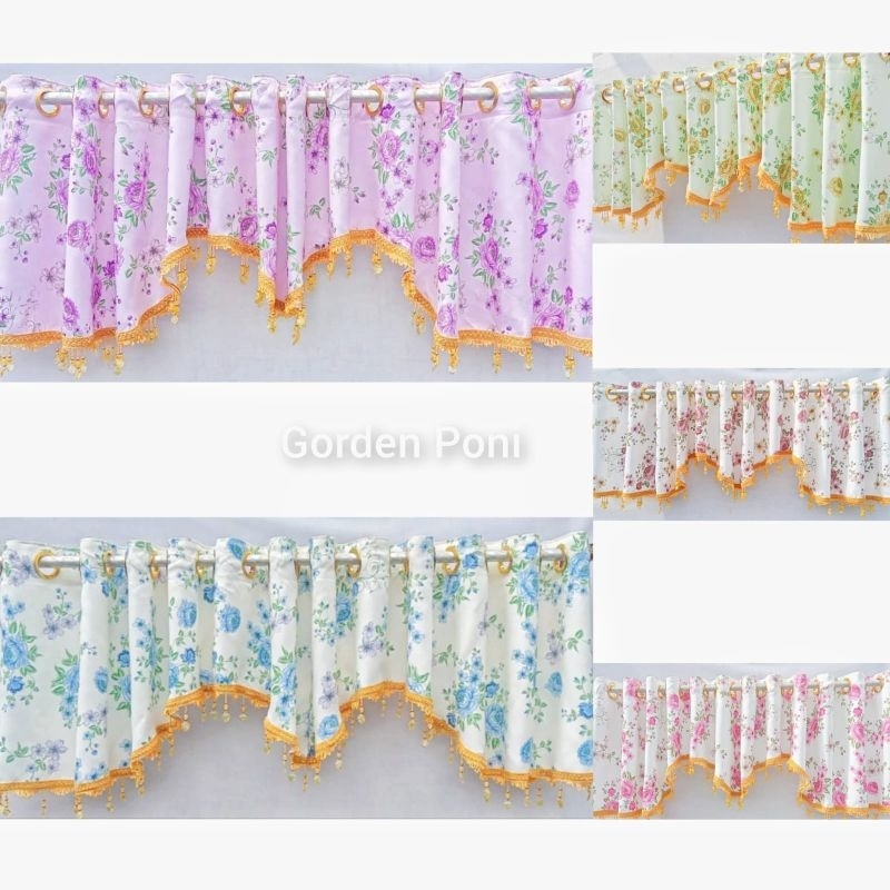 Gorden Poni Motif Bunga Panda Blackout Glossy Tebal