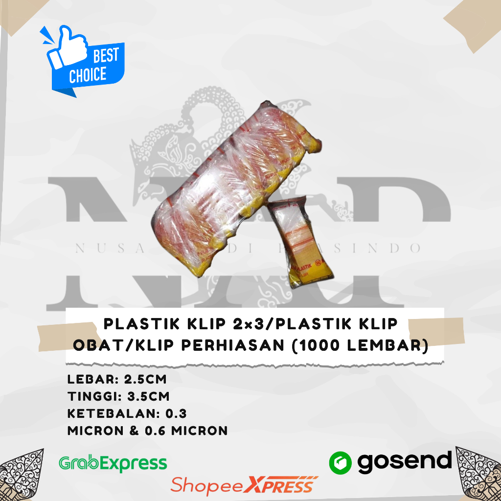 

Plastik Klip 2×3/Plastik Klip Obat/Klip Perhiasan (1000 Lembar)