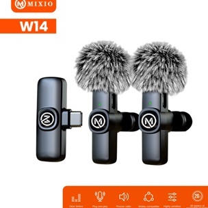 Terbaik MIXIO W13 W14 Mic Wireless Clip on Microphone Mikrofon Lavalier HP Plug  Play