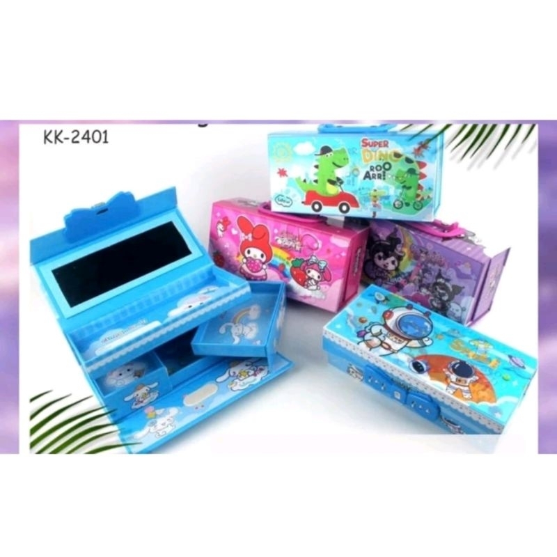 

TEPAK PENSIL 3D ADA KUNCI PASSWORD PIN KACA 3 SUSUN WADAH KOPER PENSIL ADAH