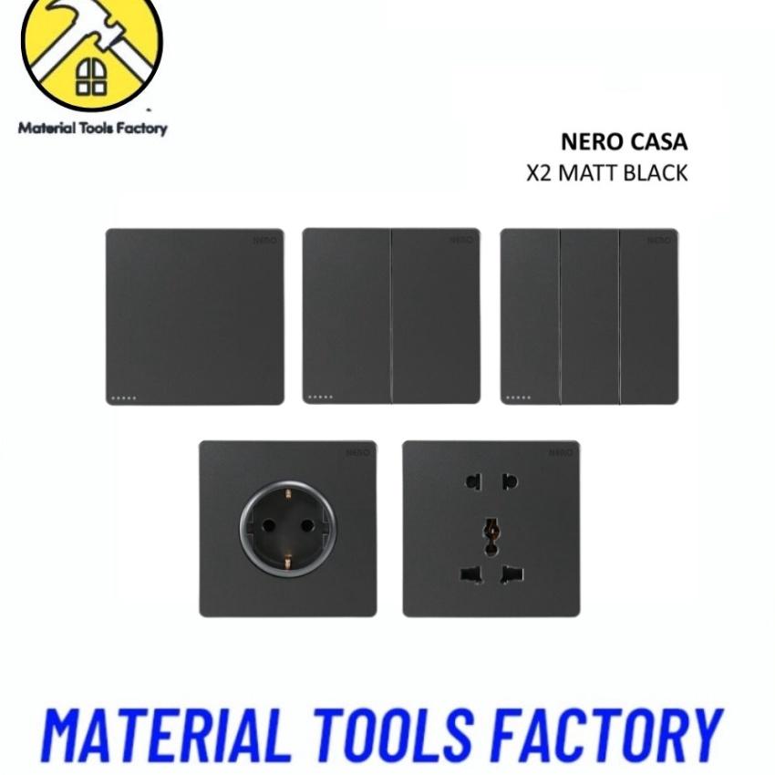Mega NERO CASA X2 MATTE BLACK SAKLAR STOP FRAME  STOP NERO  SAKLAR NERO  INBOWDUS NERO