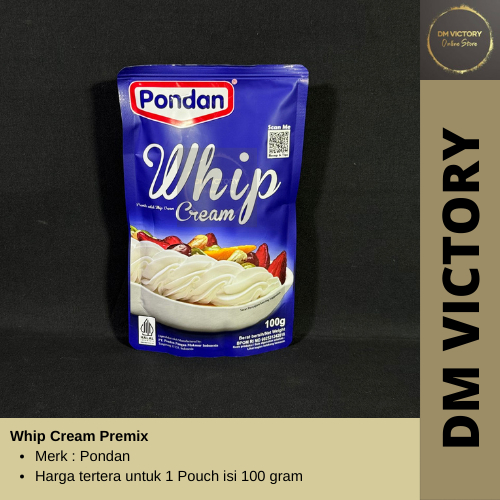 

Pondan Whip Cream Pouch isi 100 gr / Whipping Cream / Krim Kue Instan / Bubuk Krim