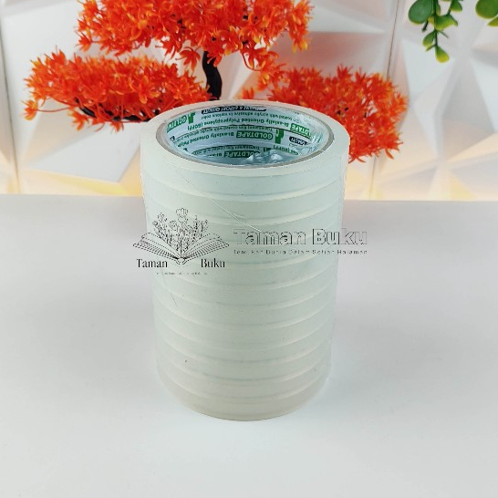 

1Lusin Lakban Bening Gold Tape 12mm 1/2 72yard Kecil