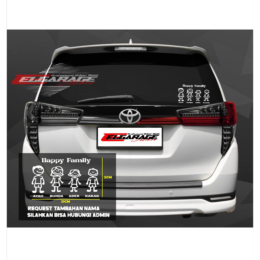 Stiker happy family sticker variasi mobil happy family sticker mobil universal