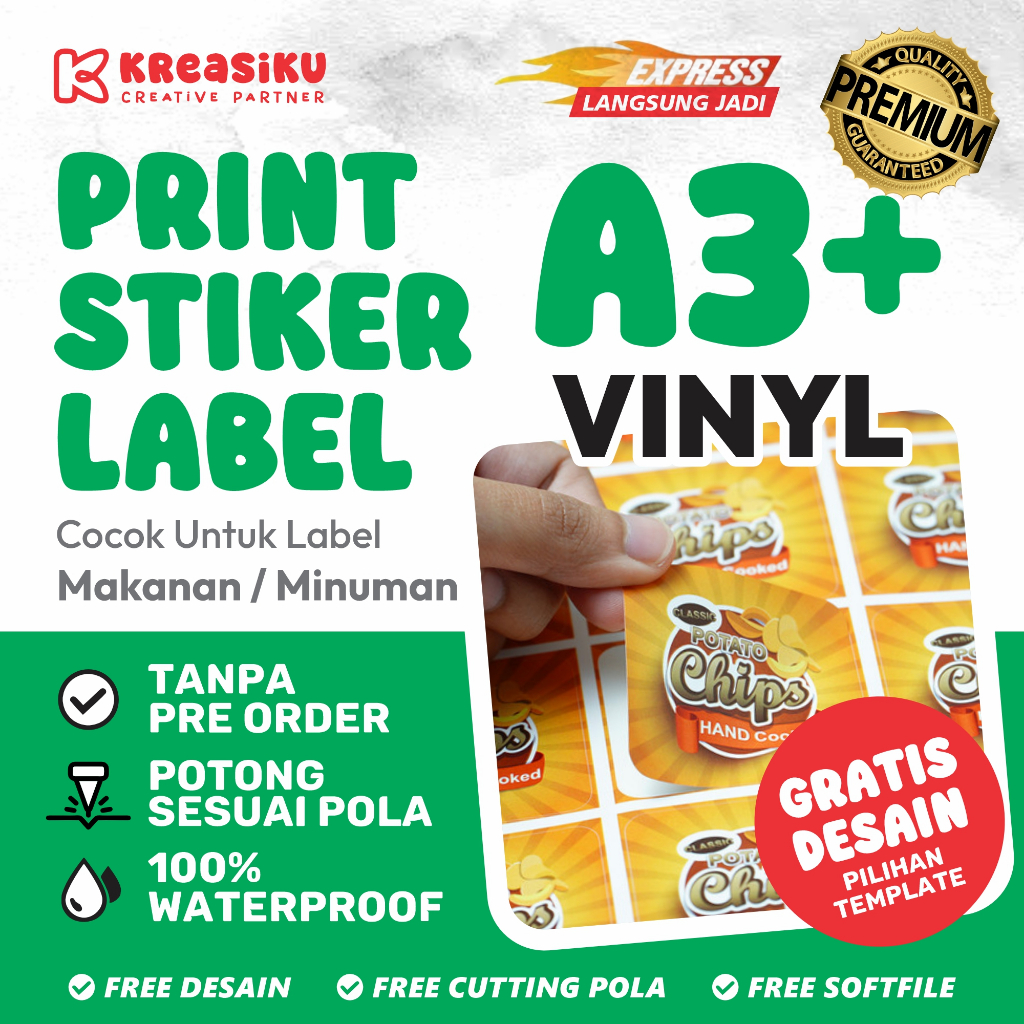 

Sameday!! Sticker Vinyl A3 Termurah! | Label Kemasan & Makanan | KISS CUT / DIE CUT Berkualitas