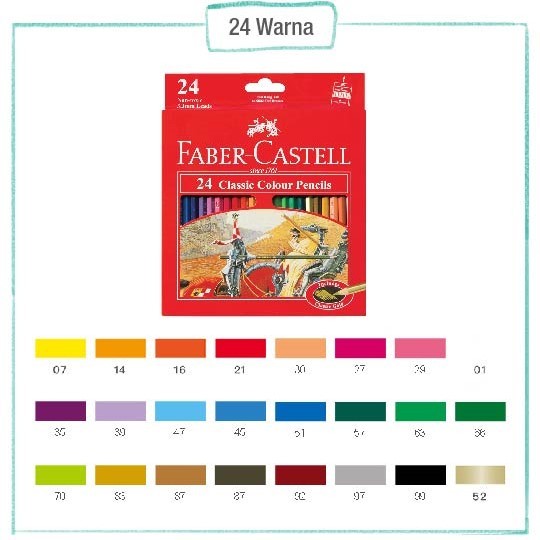 

Pensil Warna 24 Warna Faber Castell Panjang / Faber Castell 24 Classic Colour Pencils Long