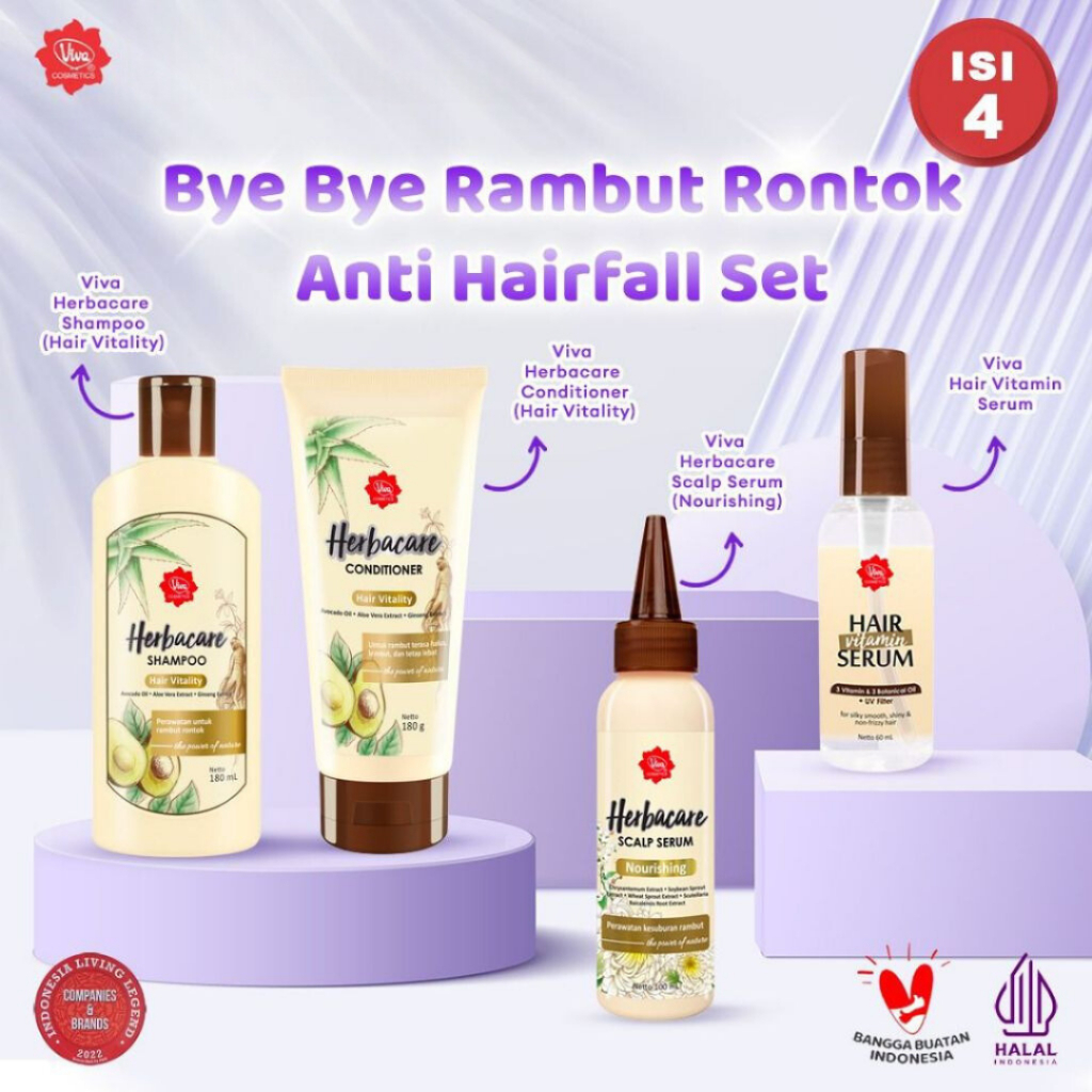 Viva Paket Herbacare Anti Hairfall Set (Perawatan Rambut Rontok) ==> Viva Herbacare Shp Hair Vitalit