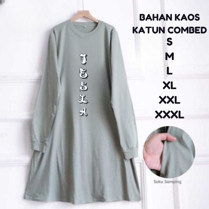 Baju Atasan Wanita Terbaru Nagita Tunik BO Bahan Kaos Katun Combed S M L XL XXL XXXL Tunik Kaos Jumb