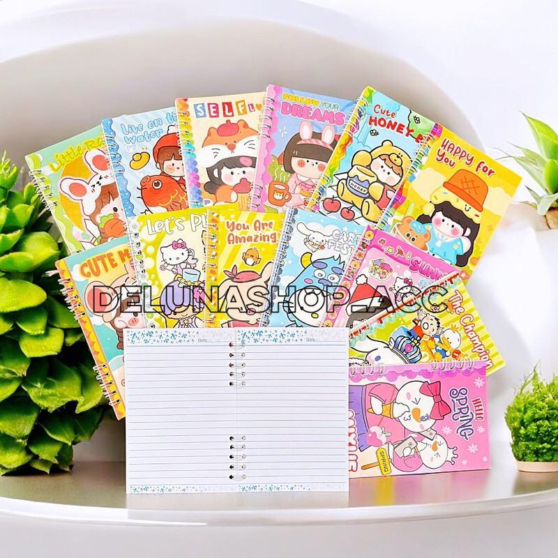 

DELUNASHOP DL197A DIARY ANAK KECIL BUKU MEMO MOMO & KARTUN MIX SPIRAL TANGGUNG DG