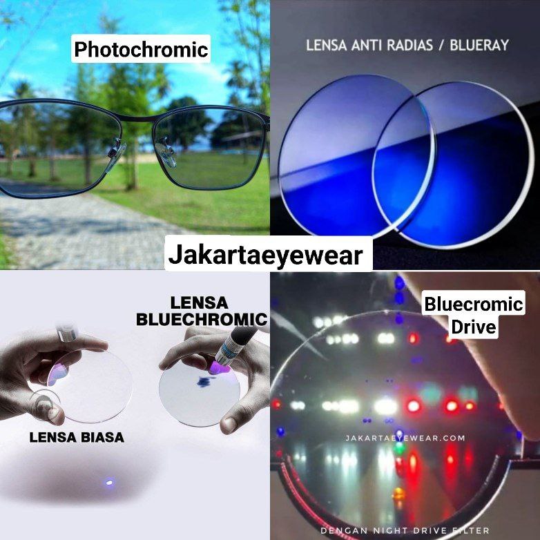 (UPGRADE LENSA) Lensa Photochromic Gray / Anti Blue Ray / Bluechromic / Bluechromic Drive / Bluechro