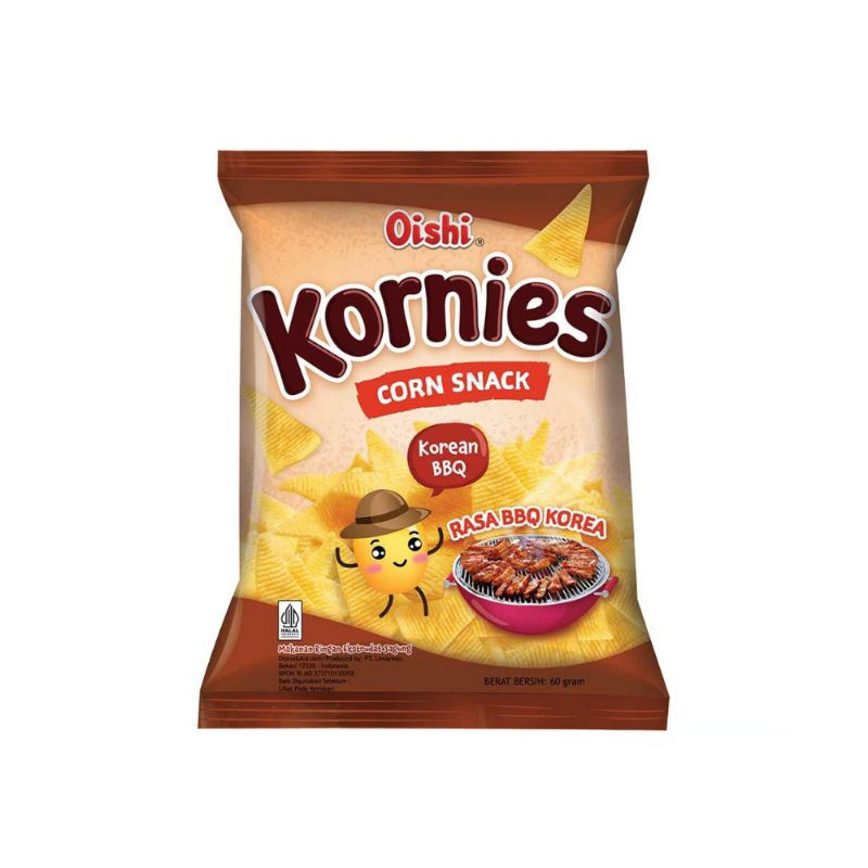 

Oishi Kornies Corn Snack BBQ Korea 60g