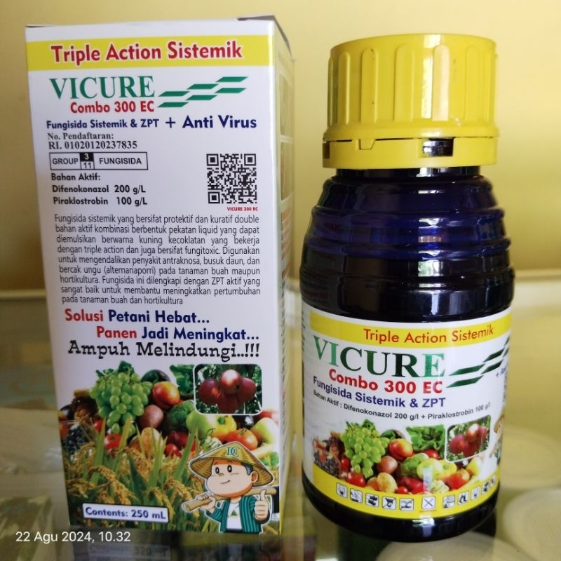 Fungisida sistemik & Zpt + Anti virus VICURE Combo 300 EC kemasan 250 ml