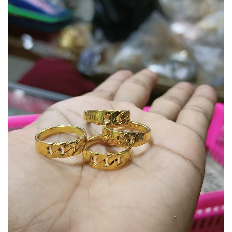 CINCIN RANTAI EMAS 1 SUKU SETENGAH SUKU LAPIS EMAS 24K