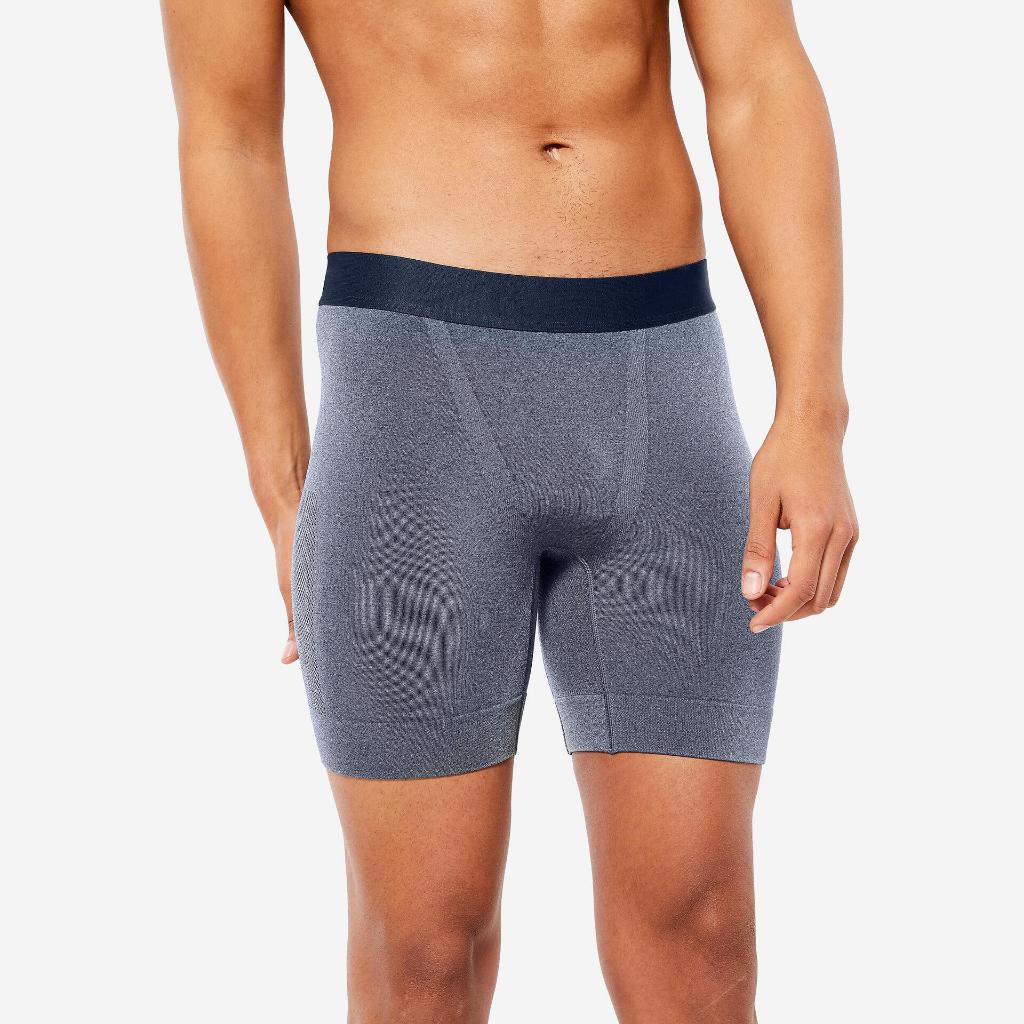 Kalenji Boxer Panjang Pria seamless - Biru Tua 8854136