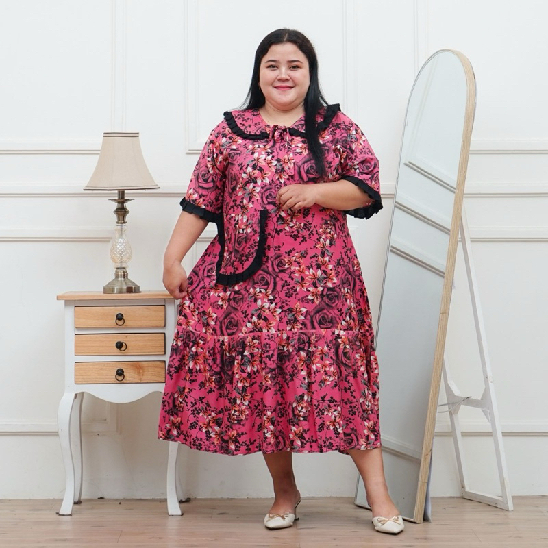 DASTER BAHAN RAYON PREMIUM LD 130 MUAT BB 100 KG BUSUI BAHAN RAYON PREMIUM MOTIF BUNGA DASTER IBU HA