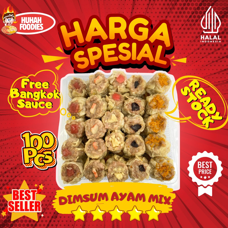 

Dimsum Ayam Mix Premium isi 100 Pcs | Makanan Frozen Food Siap Saji Dimsum Murah