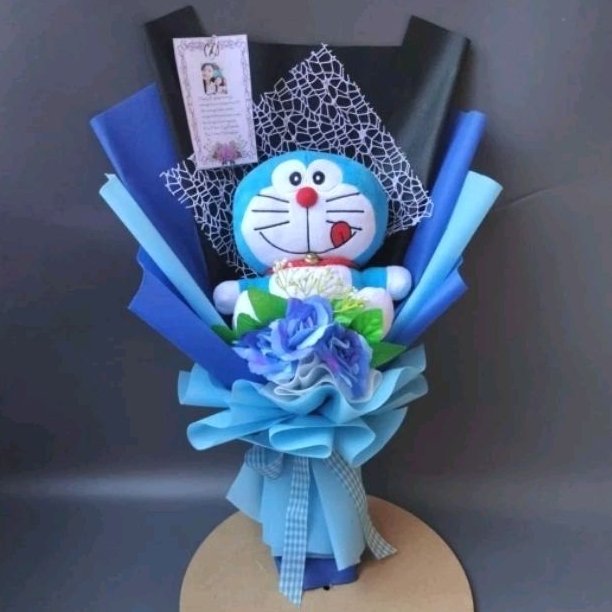 buket boneka Doraemon • kado wisuda graduation • hadiah ulang tahun • gift lamaran tunangan engageme