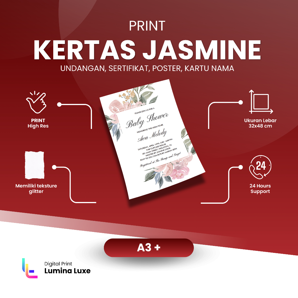 CETAK PRINT KETAS UNDANGAN I PRINT KERTAS JASMINE A3 | Kertas Karton Jasmine / Kertas Jasmine / Pape