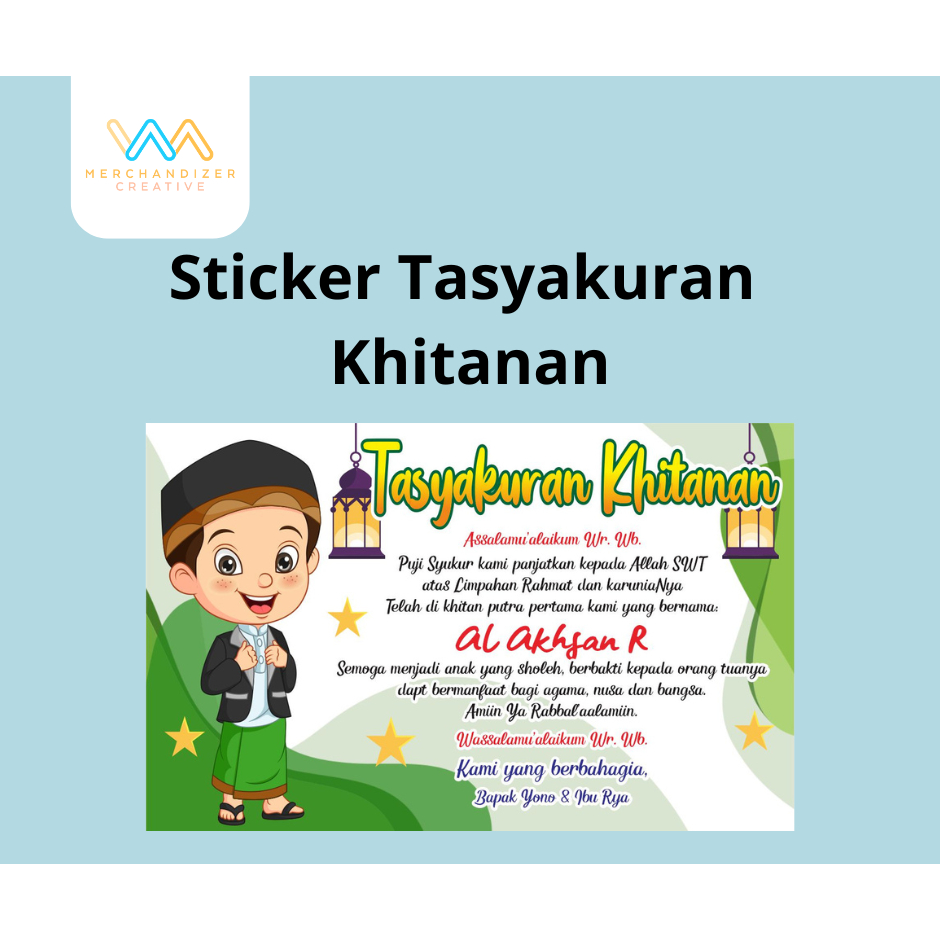 

Cetak Sticker Tasyakuran Khitanan ukuran 10,5 x 14,8 (A6) - READY Template Desain