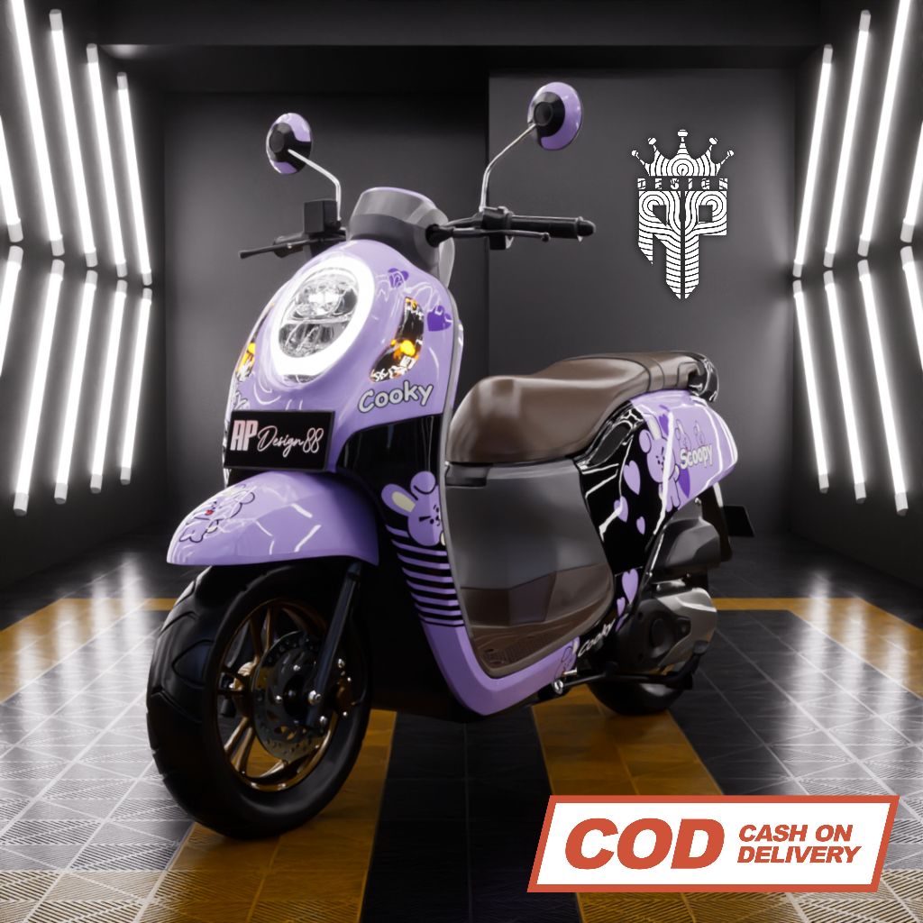 decal  scoopy sticker scoopy full body karbu FI donat full dasbor bisa chat Bts dekal stiker vario g