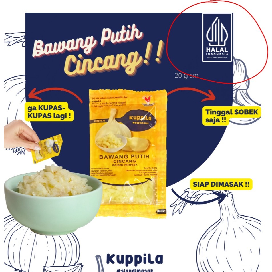 

Bawang Putih Cincang Dalam Minyak Siap Masak (Sachet)