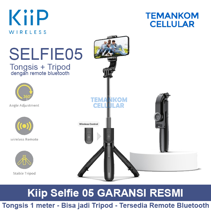 KIIP Selfie 05 Stick Tripod Tongsis  SELFIE STICK Dengan remote GARANSI RESMI