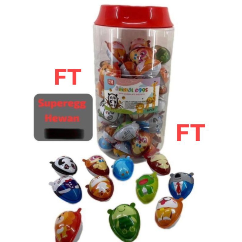 

Coklat telur animal 60 pcs/toples