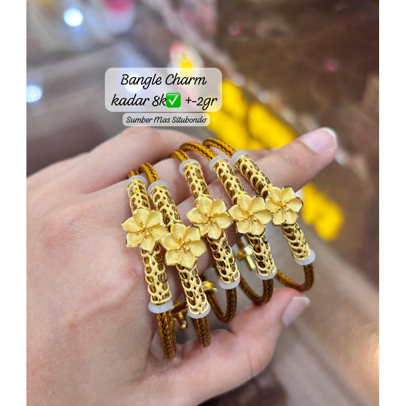 Gelang Tali + mainan emas kadar 8k✅375