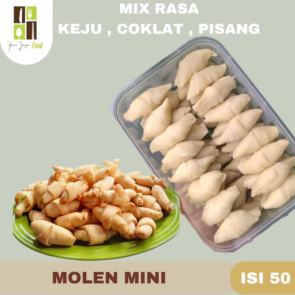 

Molen Mini / Unyil / Aneka Rasa / Isi Coklat / Pisang / Keju / Home Made / Isi 50 PCS Aufa's Kitchen