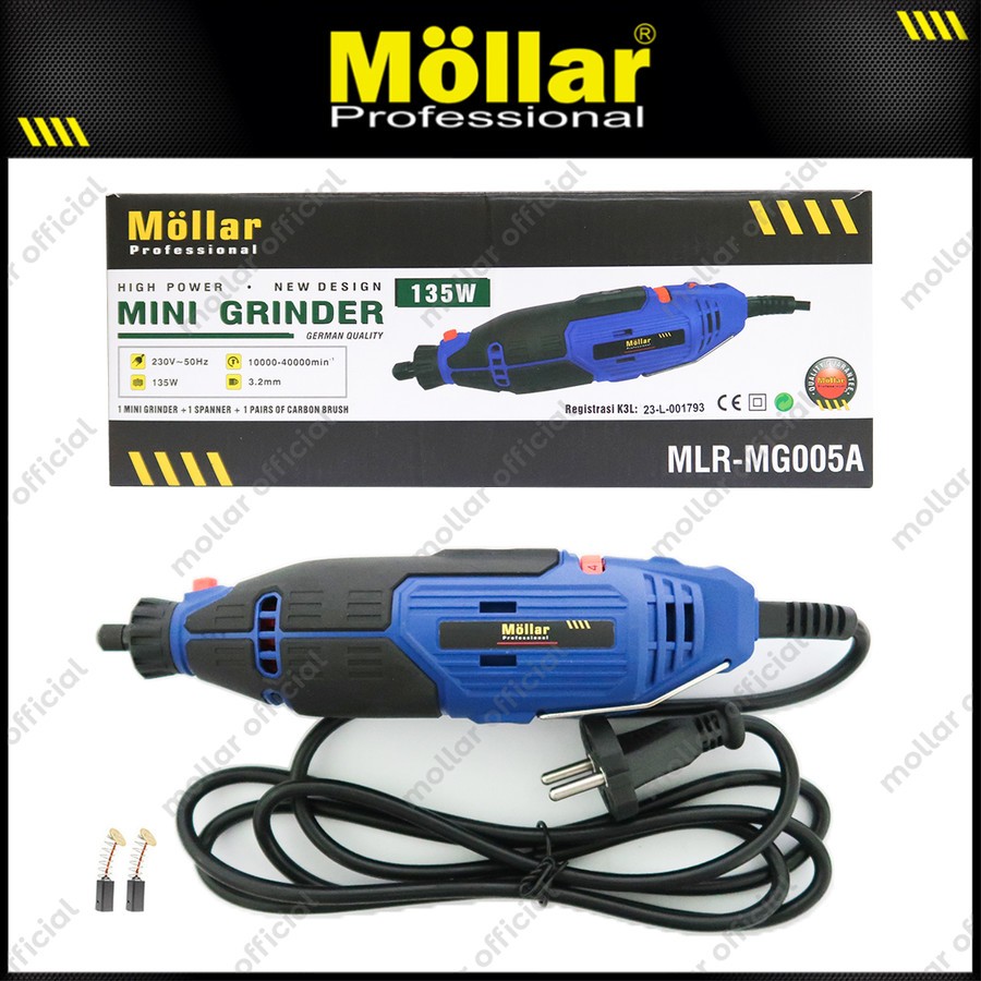 MOLLAR MG005A Mini Grinder Listrik Die Gerinda Bor Tuner Serbaguna