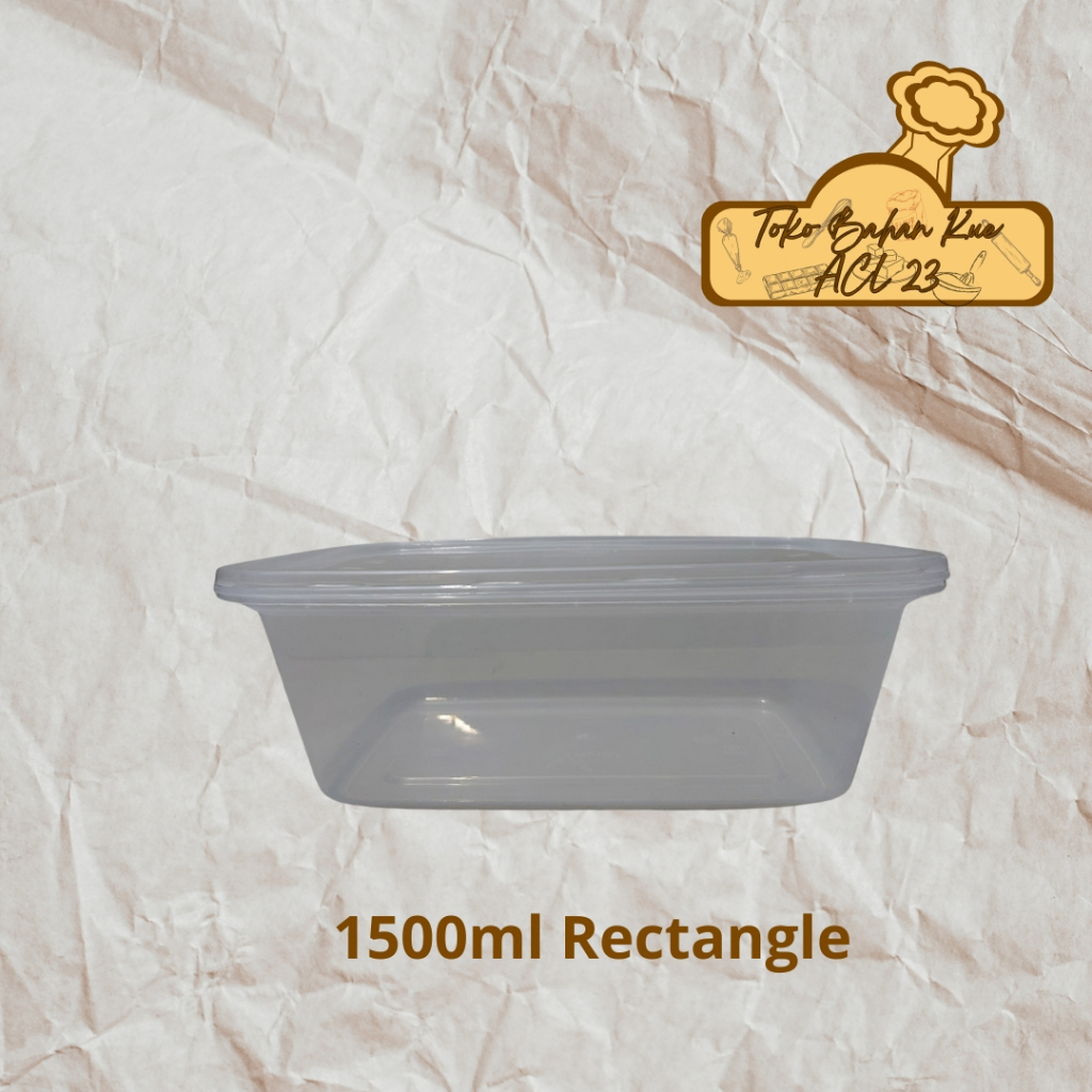 [25 Pcs]Thinwall Rectangle 1500ml/Kotak Makan Plastik 1500ml/Thinwall Meiji 1500ml/Kotak Nasi 1500ml