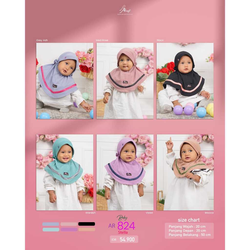 hijab AR 824 baby by arrafi | hijab bayi | hijab anak arrafi | kerudung anak