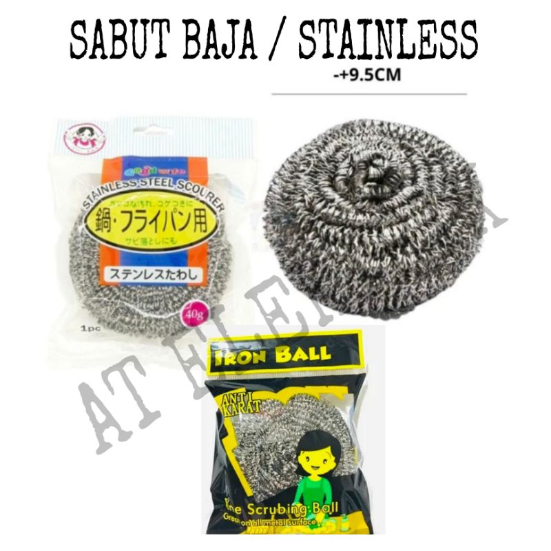 40gram Spons Baja Besi Stainless Sabut Cuci Wajan Panci