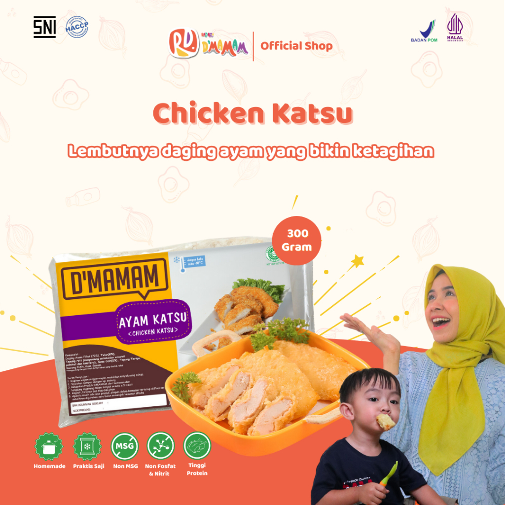 

D'MAMAM Chicken Katsu 300g Homemade/ BPOM & HALAL / High Protein