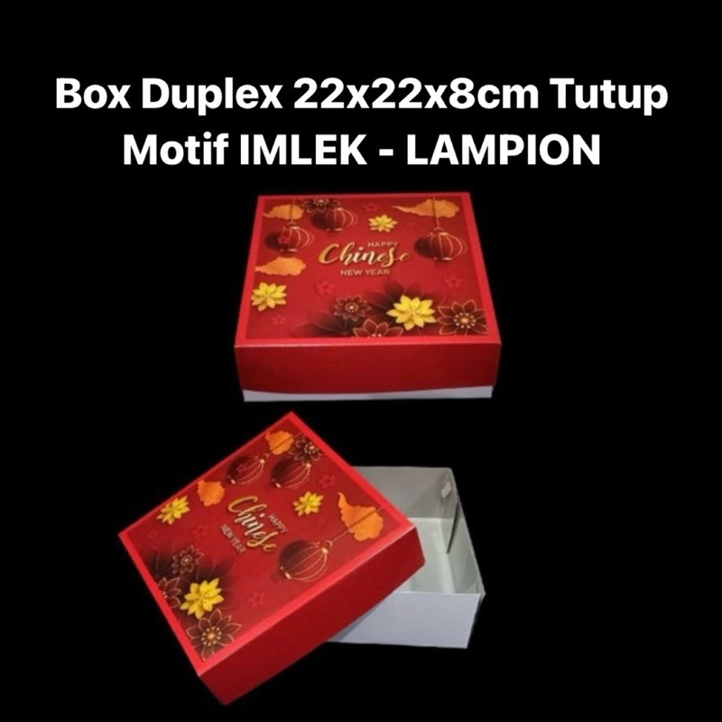 

( 5 pcs ) Box Packaging Kue Bolu Hampers Imlek Dus Laminasi Dalam 22x22x8 cm Muat 4 Toples Kotak