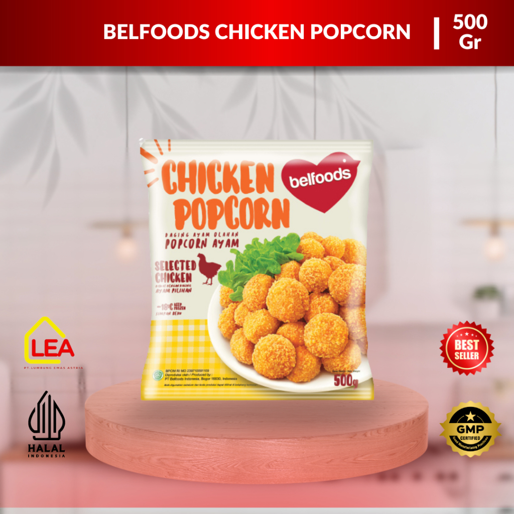 

Belfoods Chicken Popcorn 500gr / Nuget Olahan Ayam Bulat