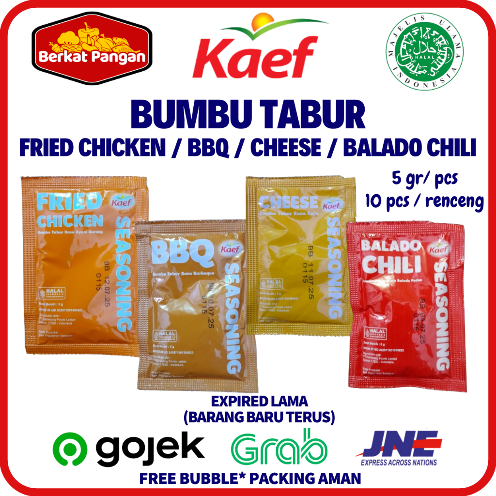 

Kaef Bumbu Tabur Cheese / Fried Chicken / Balado Chili / BBQ 5gr