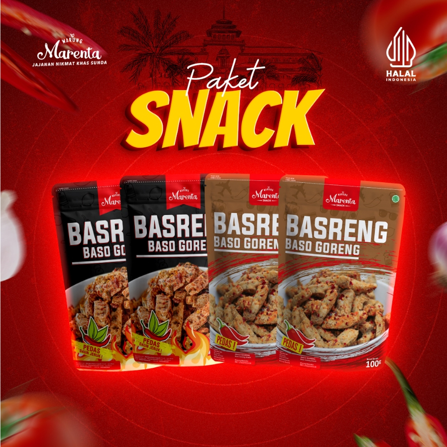 

[PAKET SNACK] Basreng Pedas Daun Jeruk - Basreng Pedas