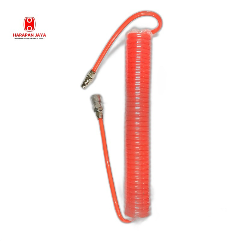 Selang Angin 6 Meter Spiral Recoil Hose Kompresor Untuk Cat dan Angin
