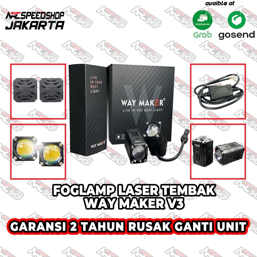 Lampu Fog Lamp LED Sorot Tembak Mini Foglamp Kabut Waymaker Way Maker Universal XMAX NMAX NEW OLD PC