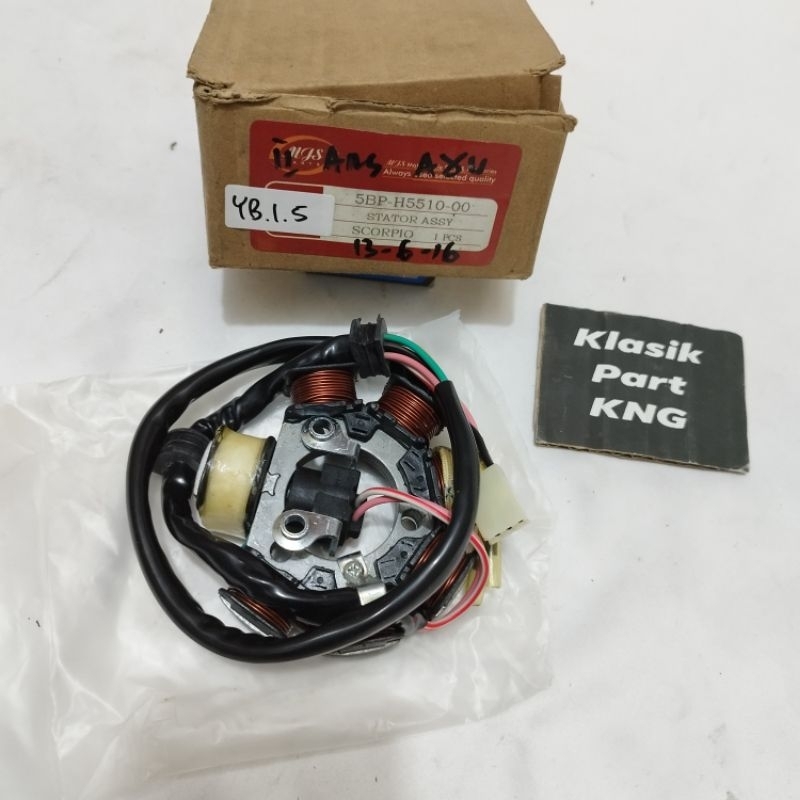 Spull spul Spoll spol stator Assy set pengapian yamaha scorpio old lama new 5bp non original nos