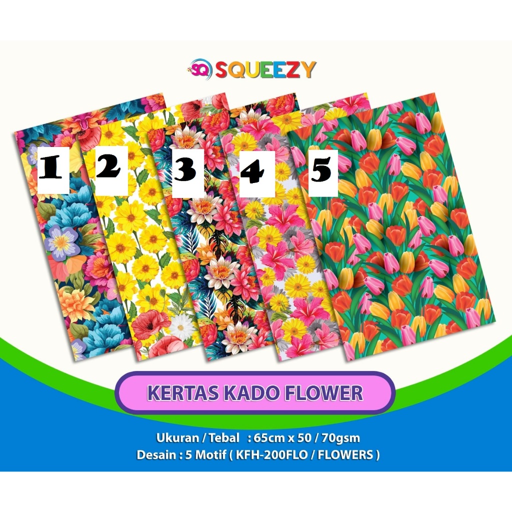 

Kertas Kado Squeezy Flower